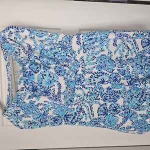 Blue and White Floral Romper